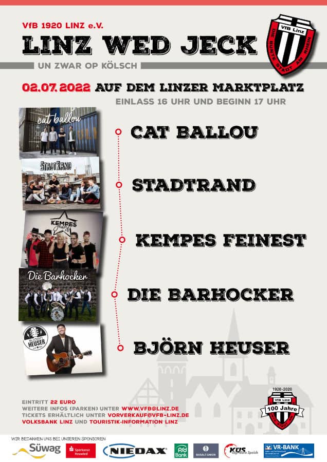 Plakat zur Kölschen Party des VfB Linz