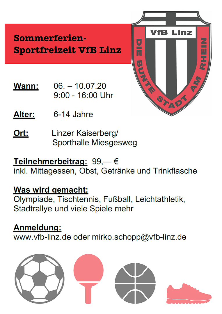 VfB Linz Sportfreizeit Sommer 2020