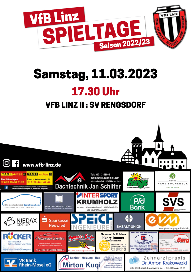 Spieltagplakat VfB Linz II - SV Rengsdorf