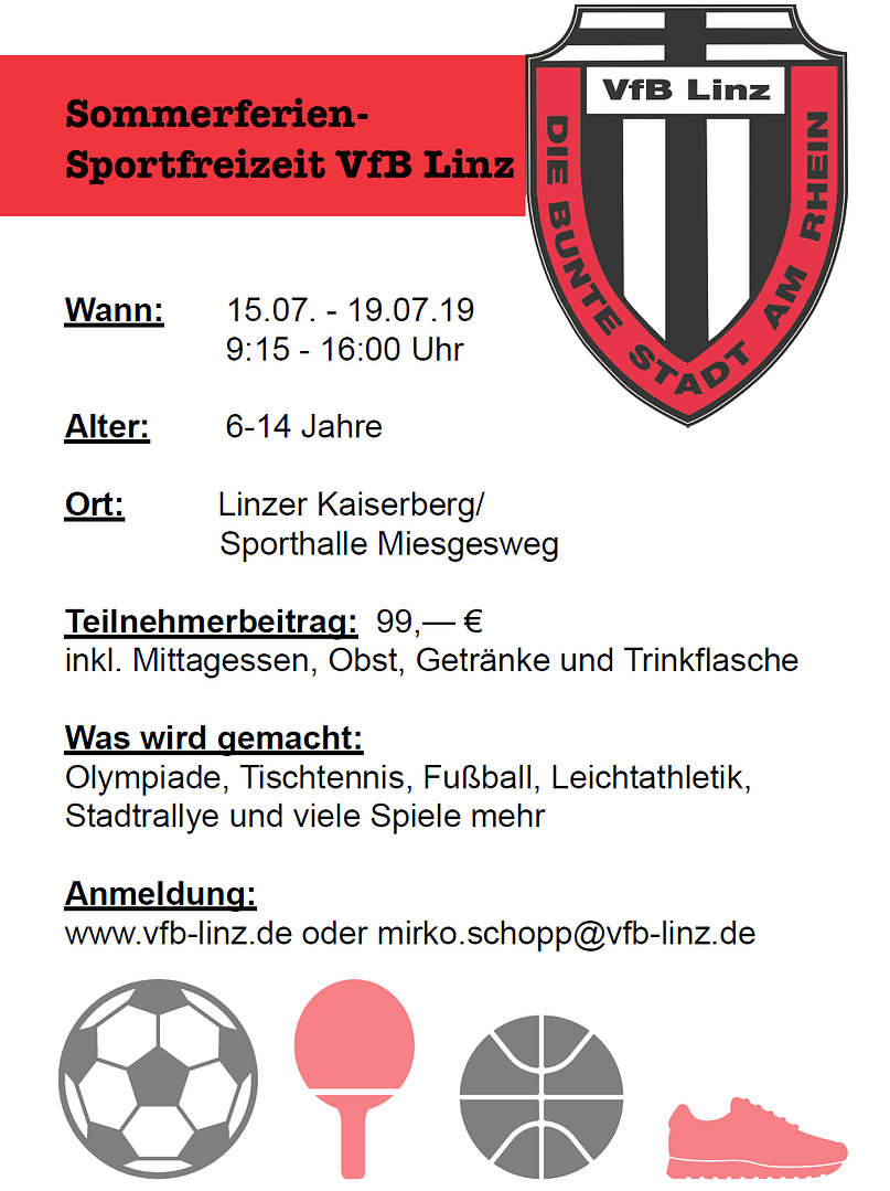 VfB Linz Sportfreizeit Sommer 2019